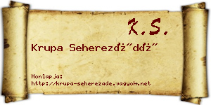Krupa Seherezádé névjegykártya